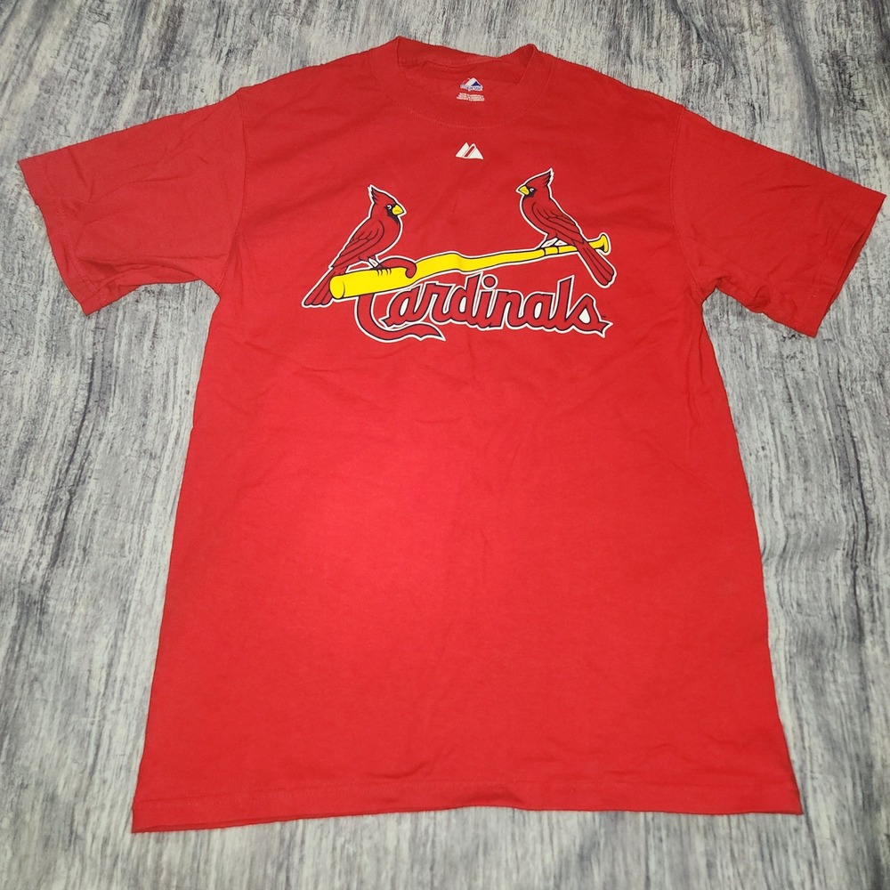 Majestic St. Louis Cardinals T-Shirt Glaus #8 MLB Baseball Red Mens Size M‎